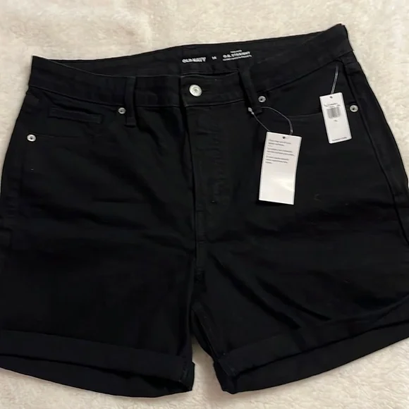 Old Navy - Size 14 black jean shorts - high rise - Picture 1 of 8
